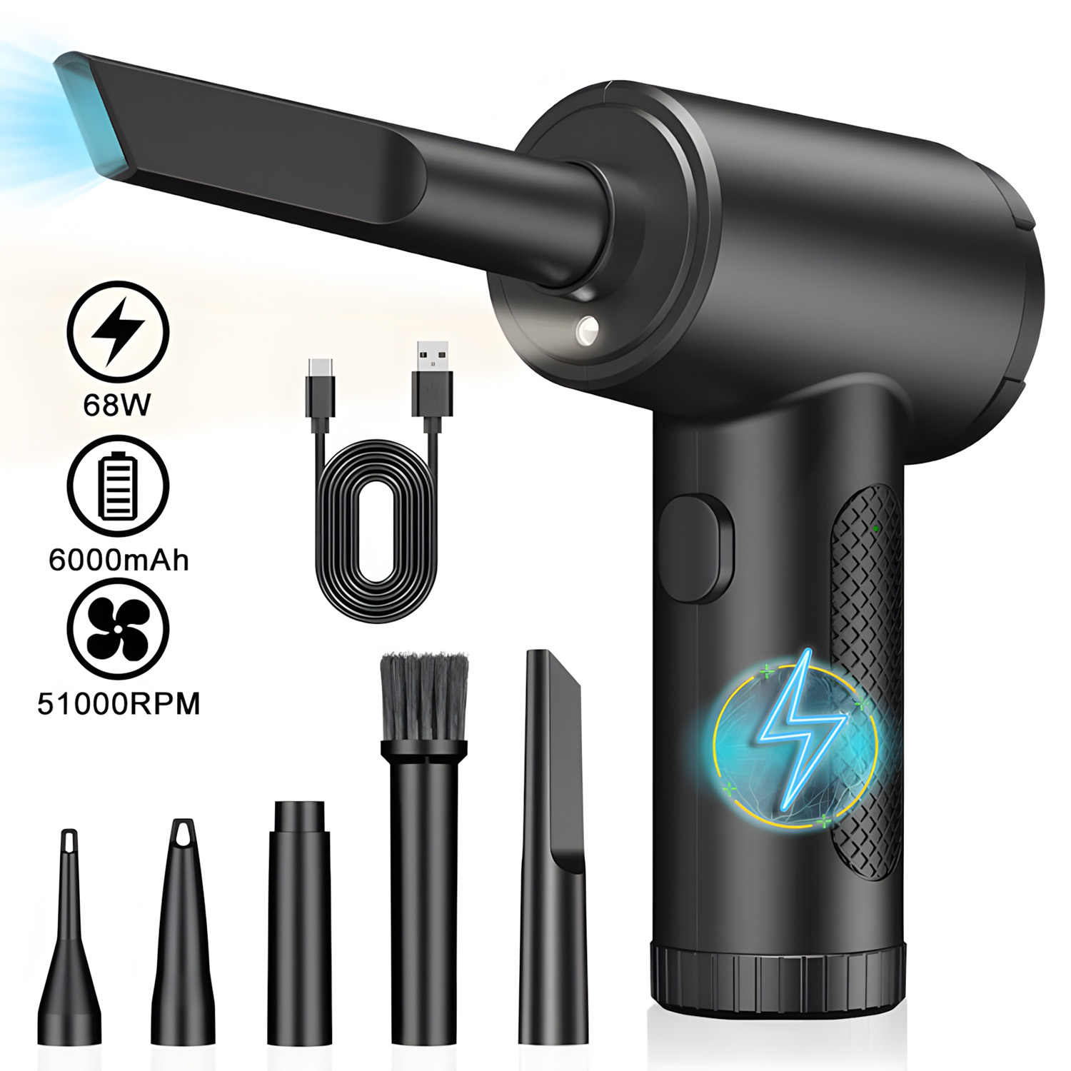 Power Tools Keyboard Manager - Electric Air Duster 6000mAh Rechargeable Cordless